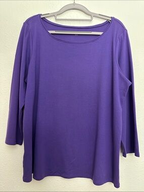 Eileen Fisher Cotton Long Sleeve Tee Shirt
